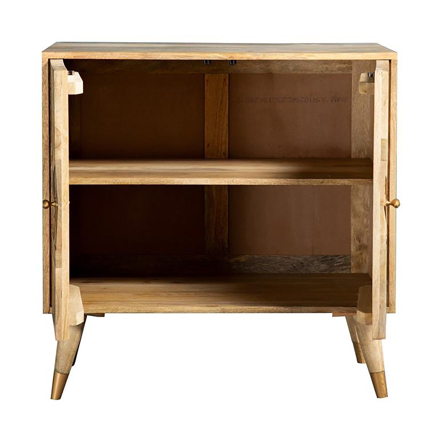 Wood Cabinet with 2 Doors and Tapered Legs