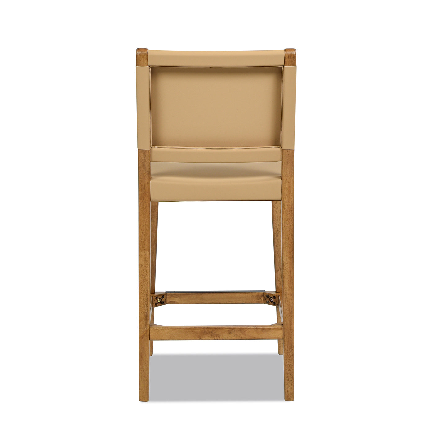 Counter Stool with Wood Frame, Open Back and Footrest
