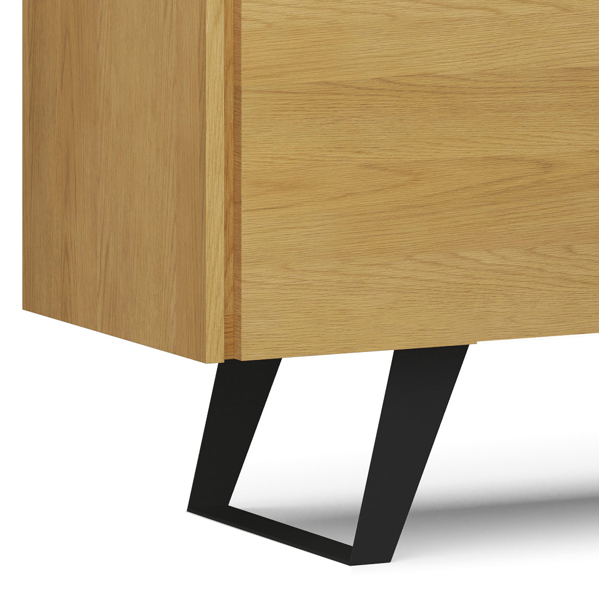 Pioneer TV Stand for TVs Up To 70 Inches with 2 Side Doors, Open Central Shelves and Metal Angled Legs