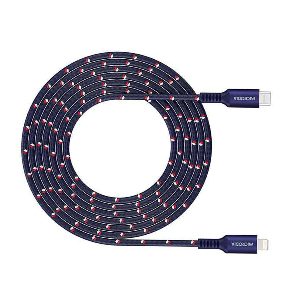 Microdia ExeCable Tweed PD60W USB-C to 8-Pin Cable 2.6m (Navy)