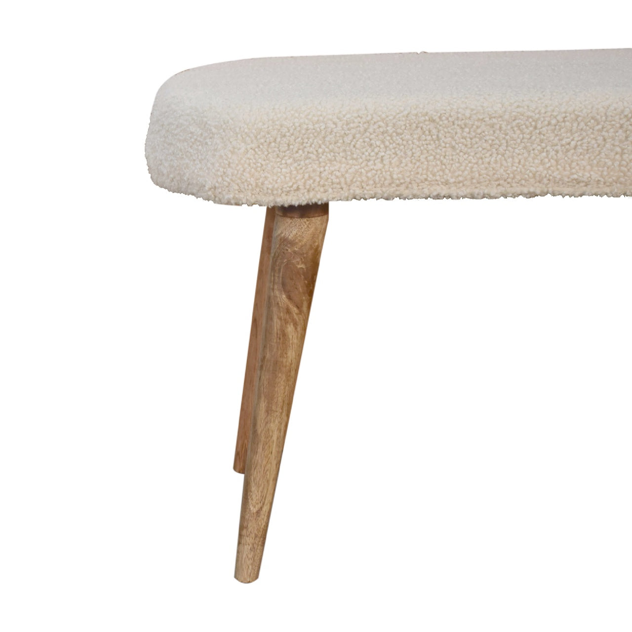 Upholstered Bench with Tapered Wood Legs