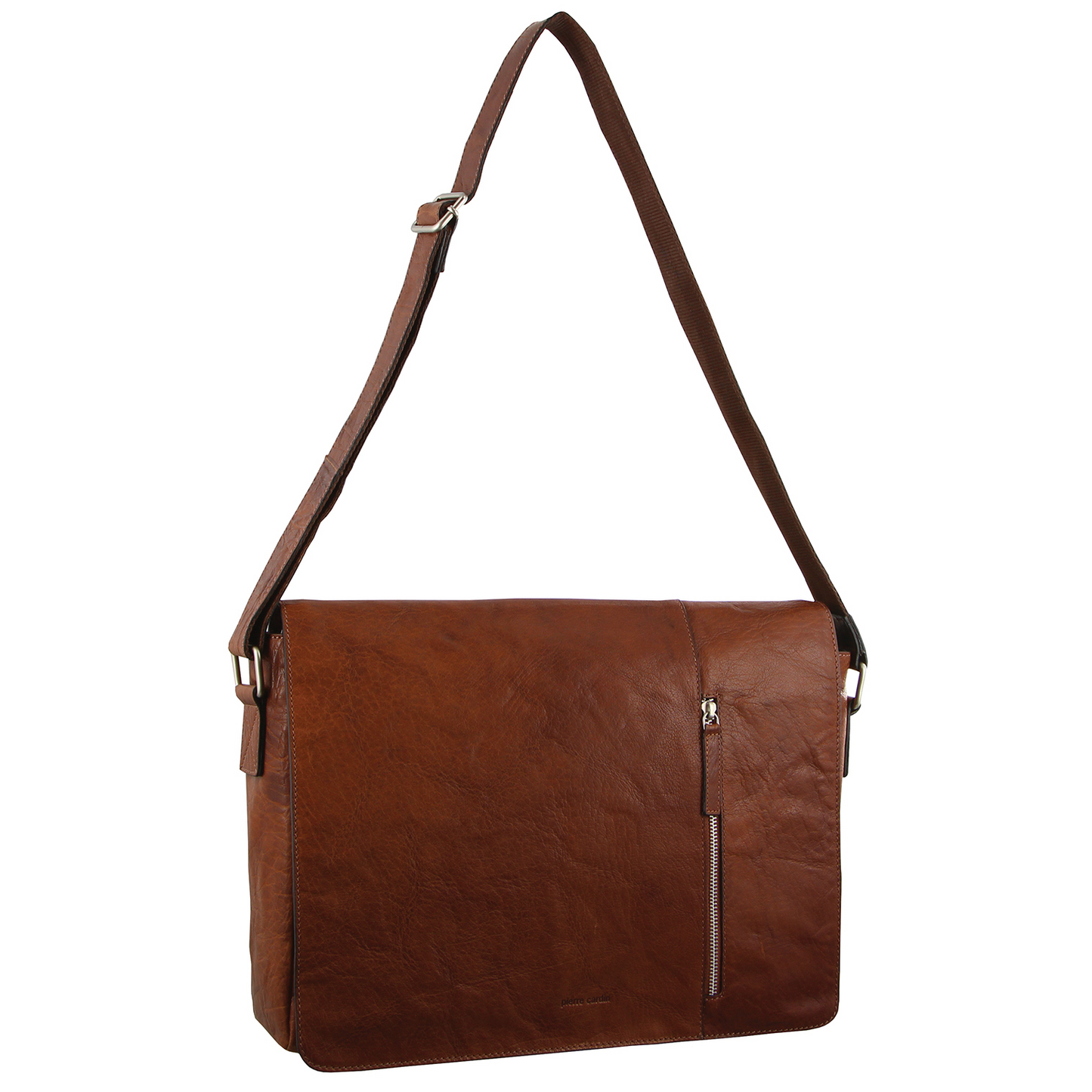 Pierre Cardin Rustic Leather 15" Laptop Bag (Chestnut)