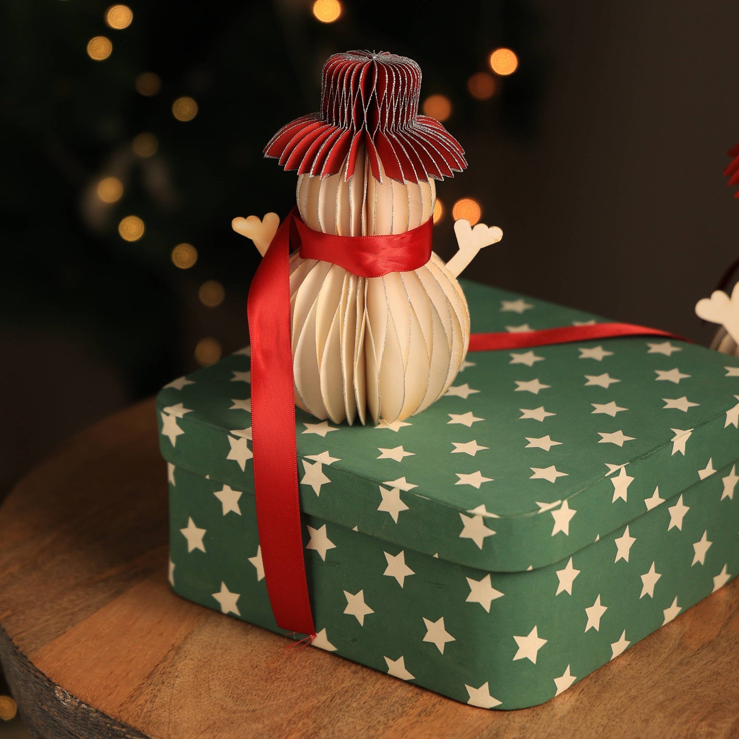 Honeycomb Handmade Paper Snowman, Set of 2