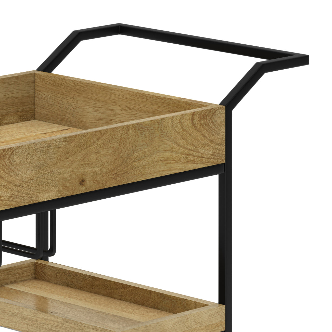 29" Bar Cart with Tray Top and Caster Wheels