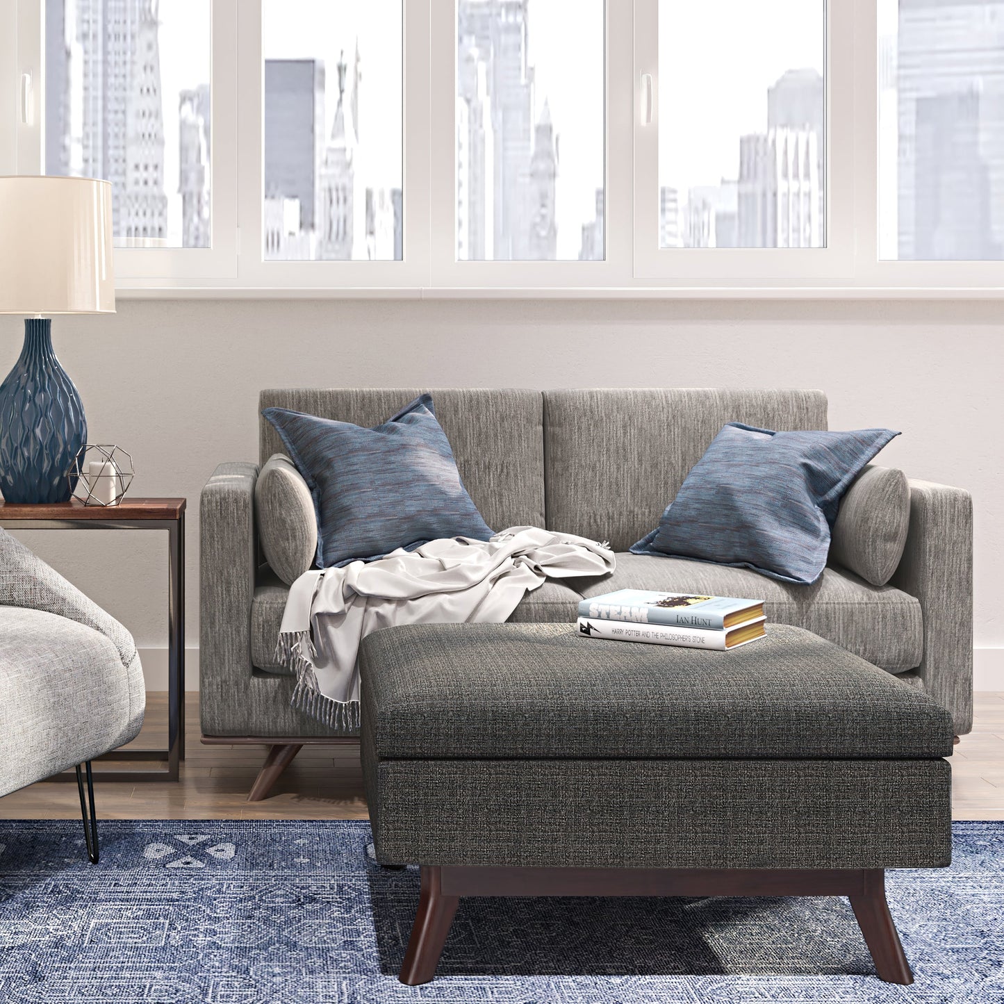 Untamed Upholstered Ottoman with Flip Top Storage and Wood Frame