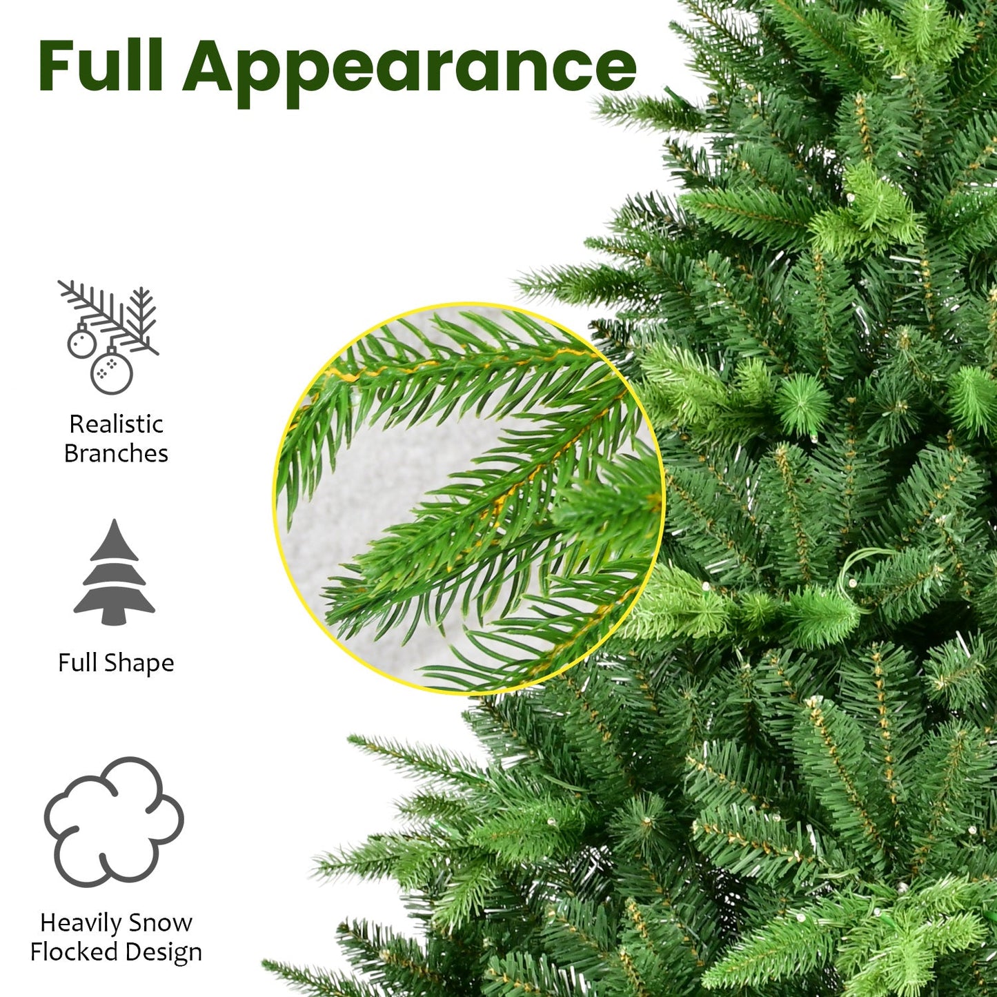 Alvoa 6 ft PE and PVC Prelit LED Light Christmas Tree