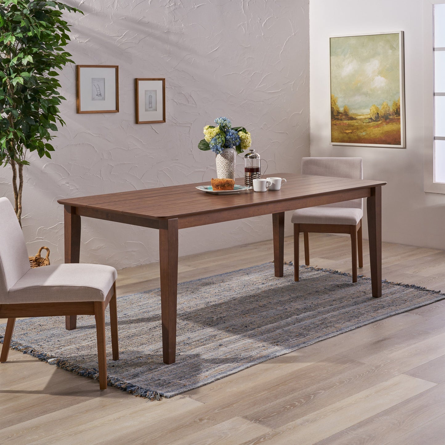 Solid Wood Dining Table with Square Legs