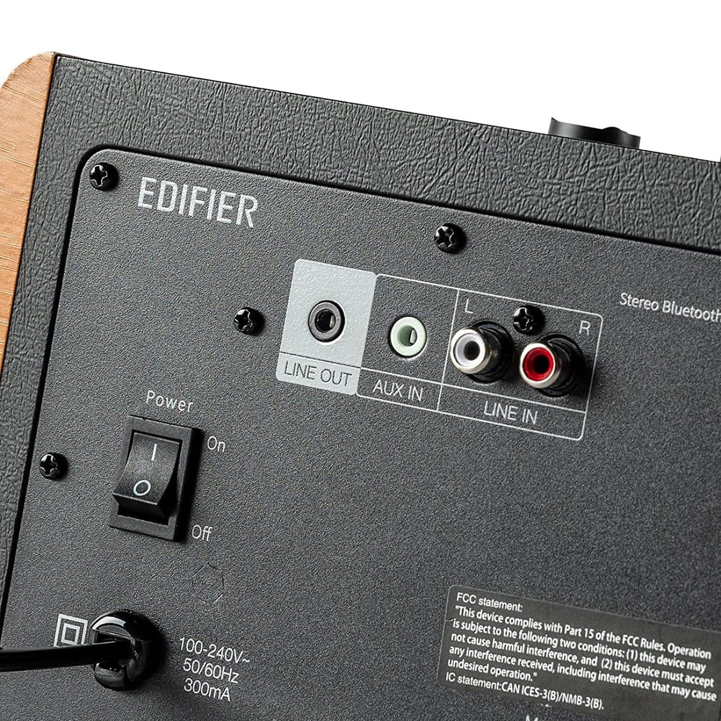 Edifier D12 Bookshelf Speaker Integrated Desktop Stereo Bluetooth Wireless Computer Speaker with Subwoofer Line Out (Wood)