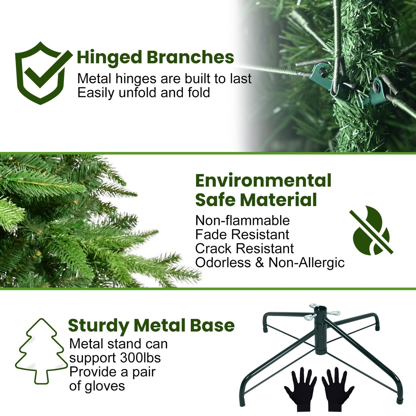 Alvoa 6 ft PE and PVC Prelit LED Light Christmas Tree
