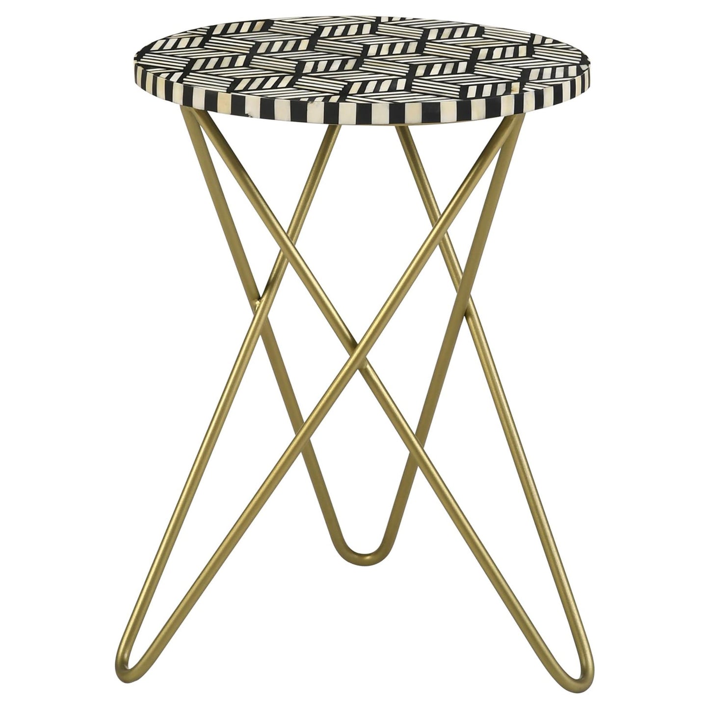 Accent Table with Metal Hairpin Legs and Round Tabletop