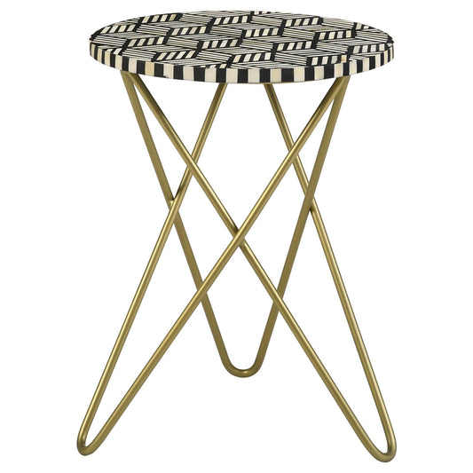 Accent Table with Metal Hairpin Legs and Round Tabletop