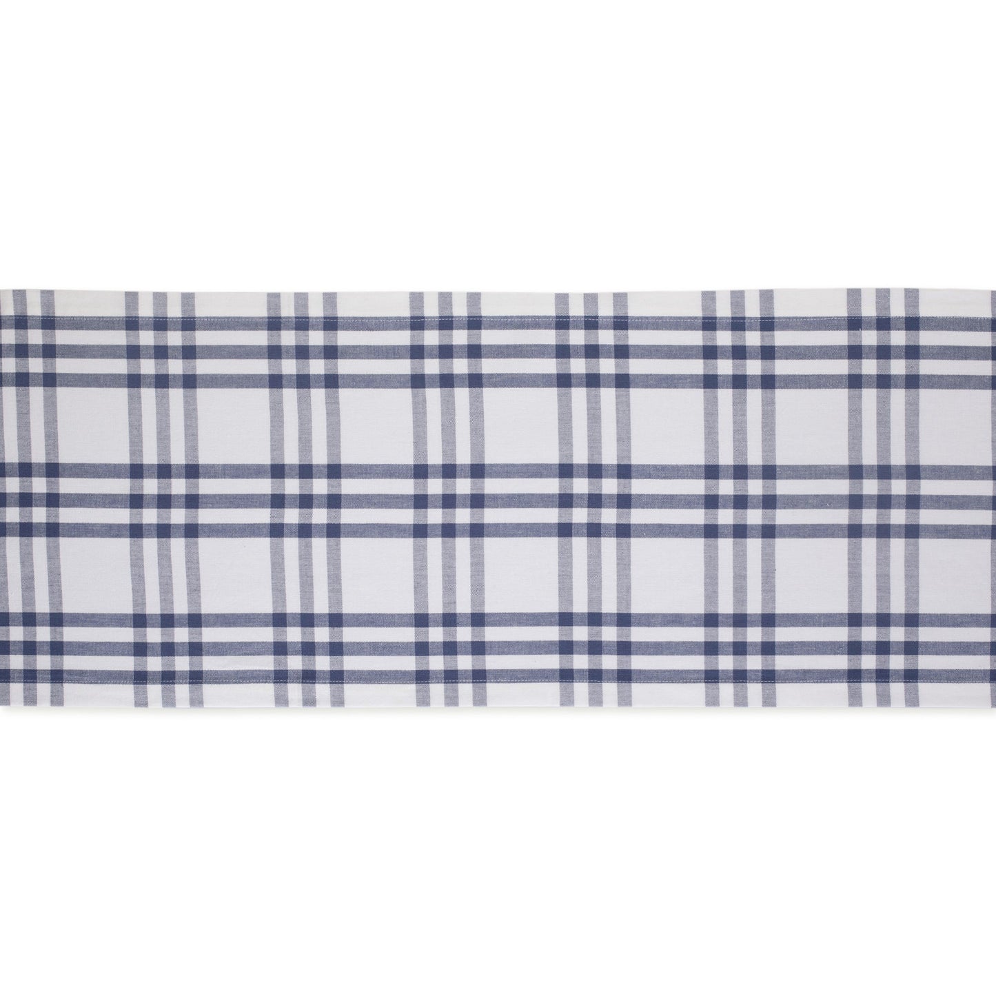 French Blue Farm To Table Check Table Runner 14X72