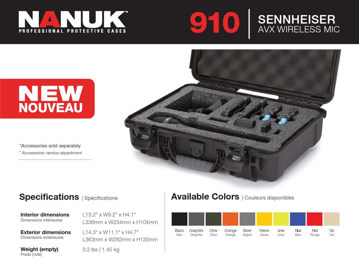Nanuk 910 Case for Sennheiser AVX Wireless Mic (Tan)