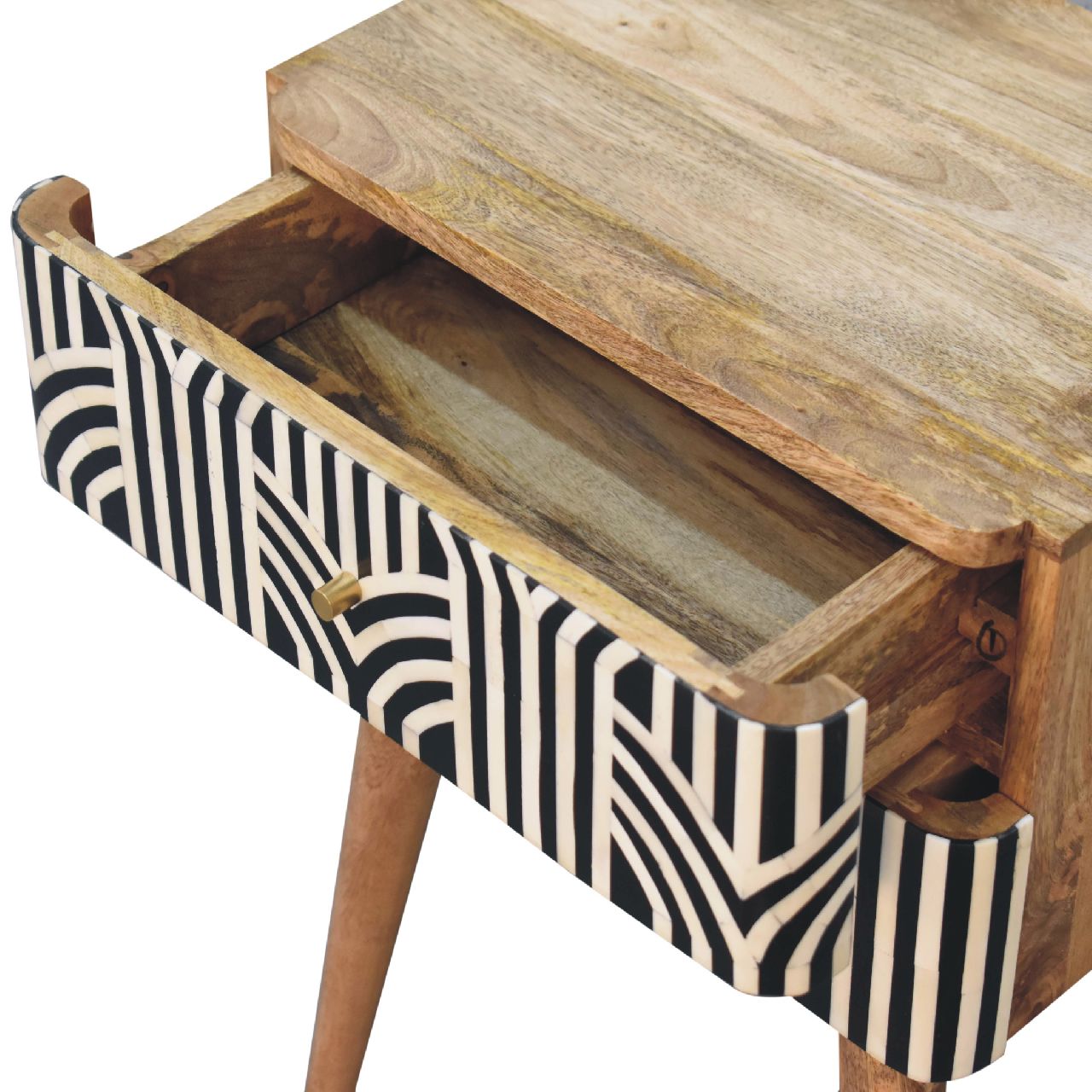 Blossom Bone Inlay Bedside with 2 Drawers