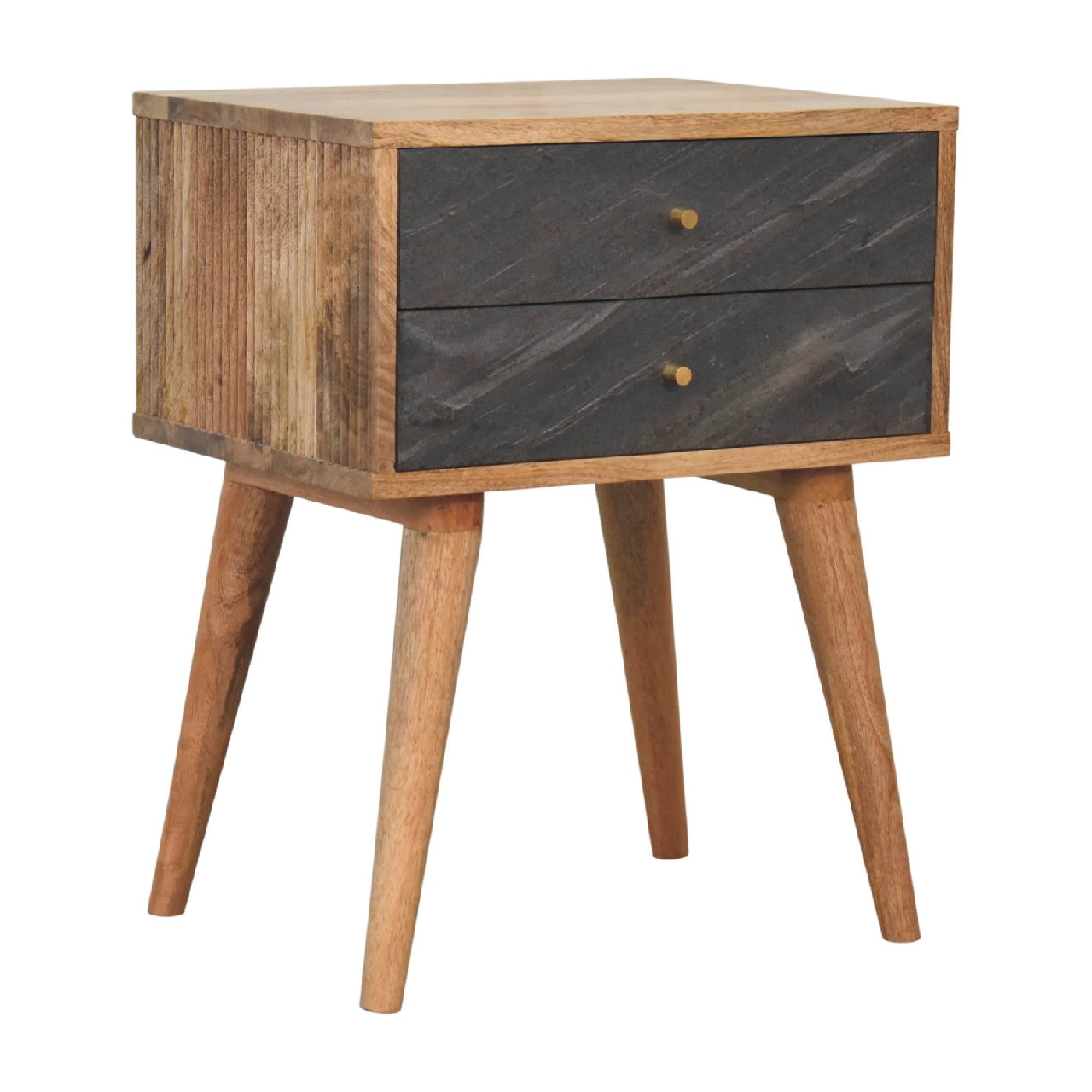 Solid Wood Beside with 2 Drawers