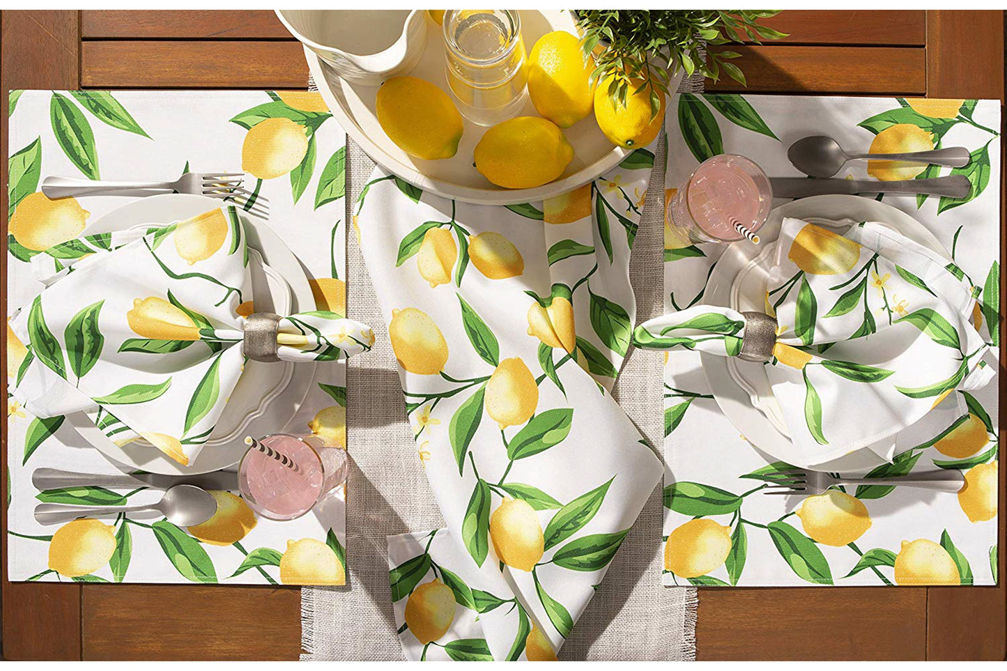 Lemon Bliss Print Outdoor  Placemat, Set Of 6