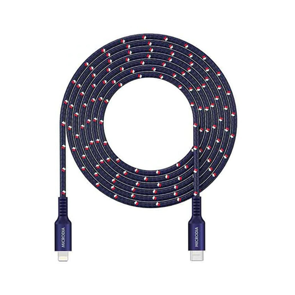 Microdia ExeCable Tweed PD60W USB-C to 8-Pin Cable 1.3m (Navy)