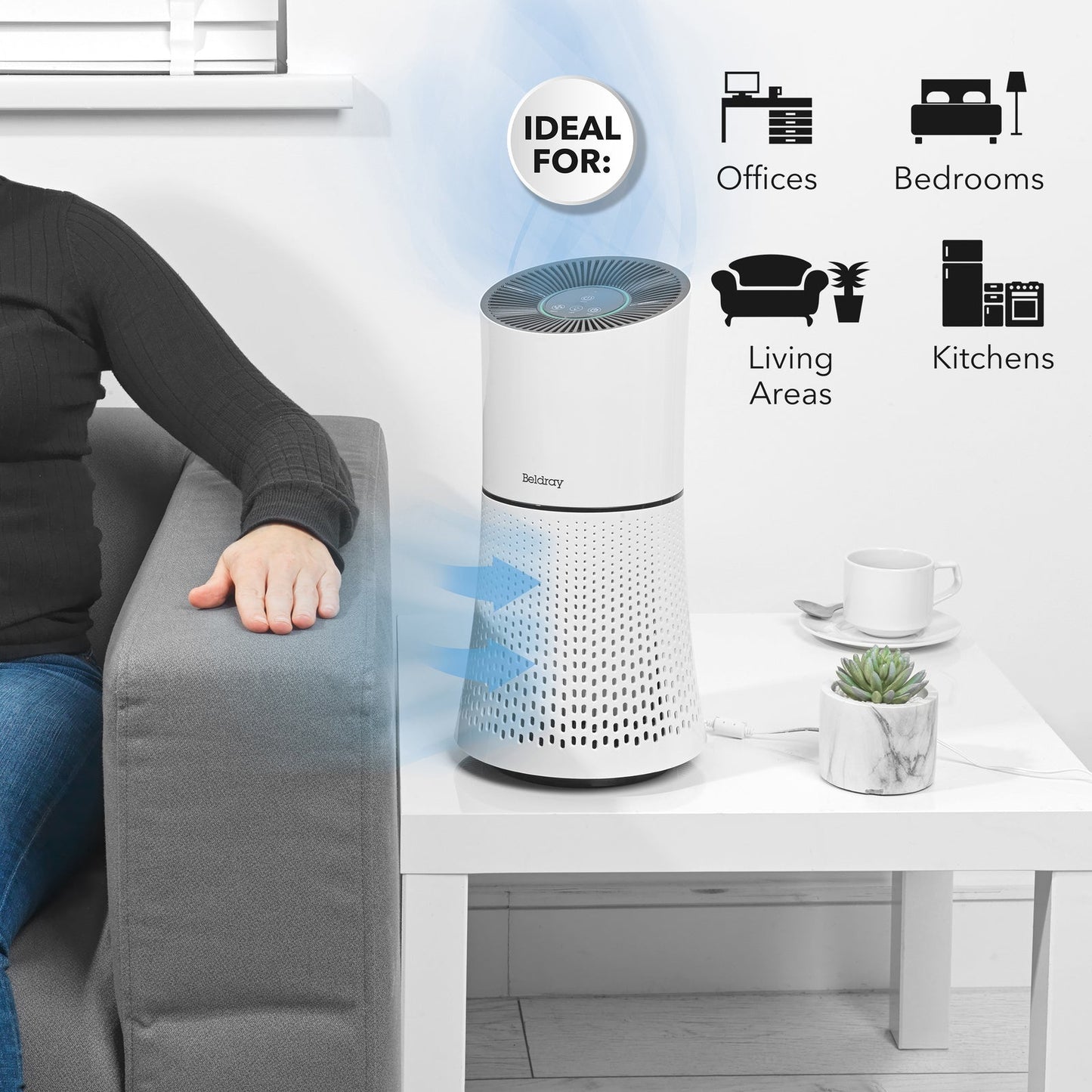 Beldray Total Air Purifier Lightweight/Compact 31.5x28x18cm