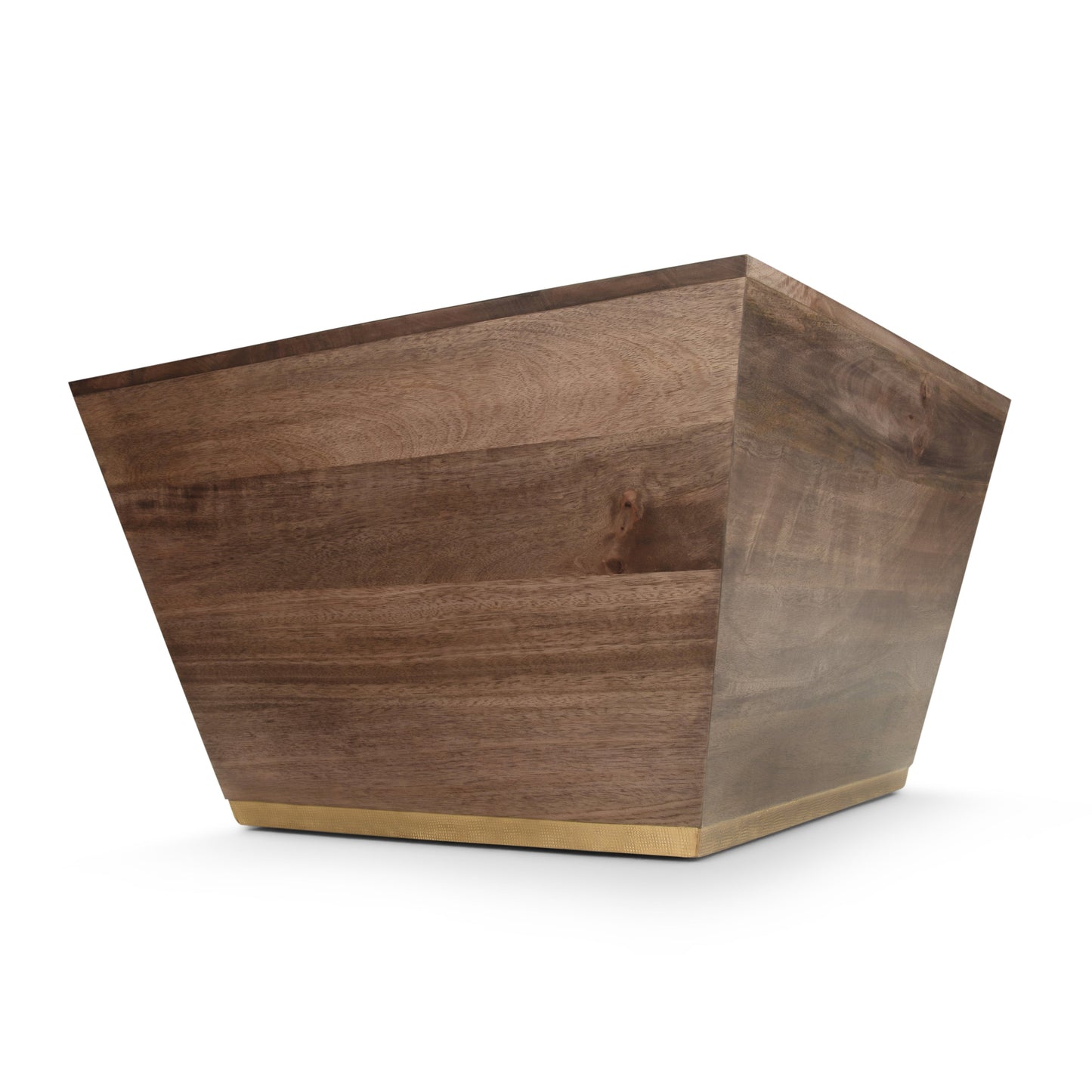Ephemeral Square Coffee Table with Brass Accent Trim Base