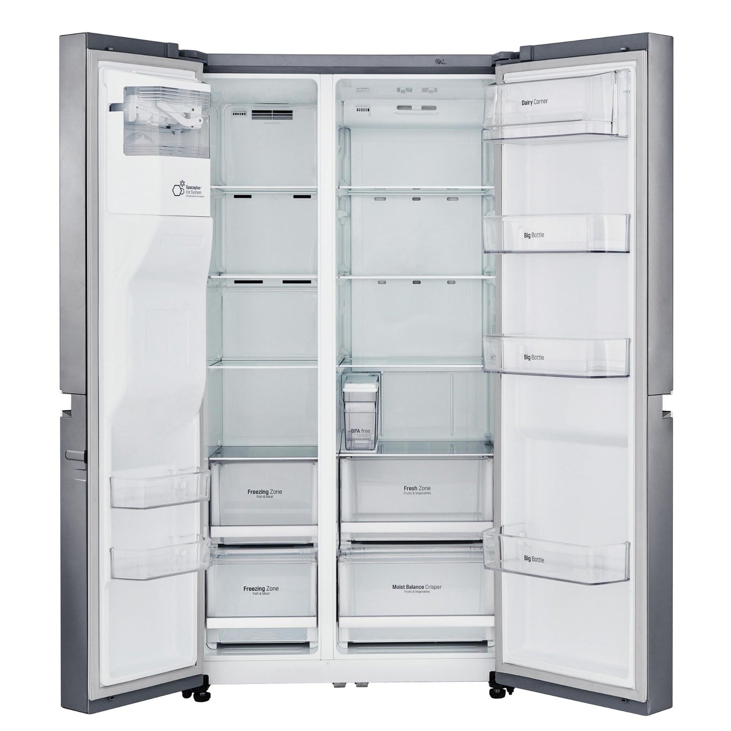 LG GS-L668PNL 625L Side by Side Fridge (S/Steel)