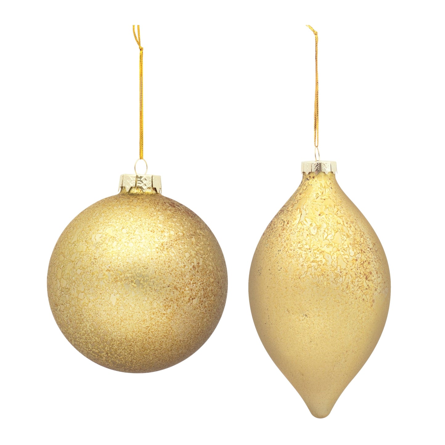 Gold Glass Ornament, Set of 6