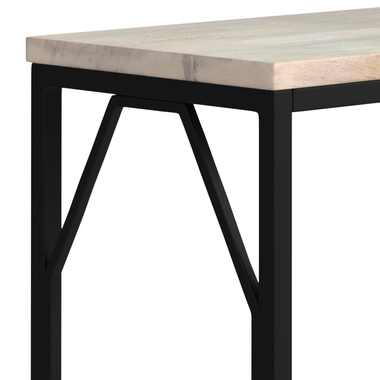 Peace Metal and Wood Accent Table with Diamond-Shaped Design