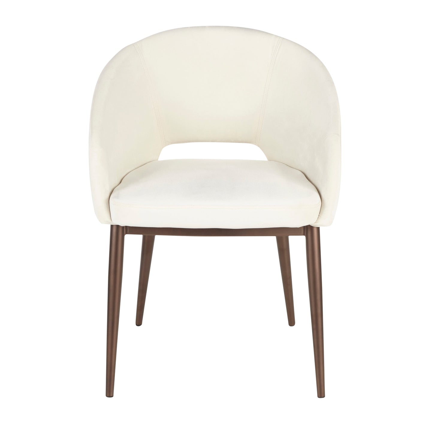 Upholstered Dining Chair with Metal Legs and Curved Backrest