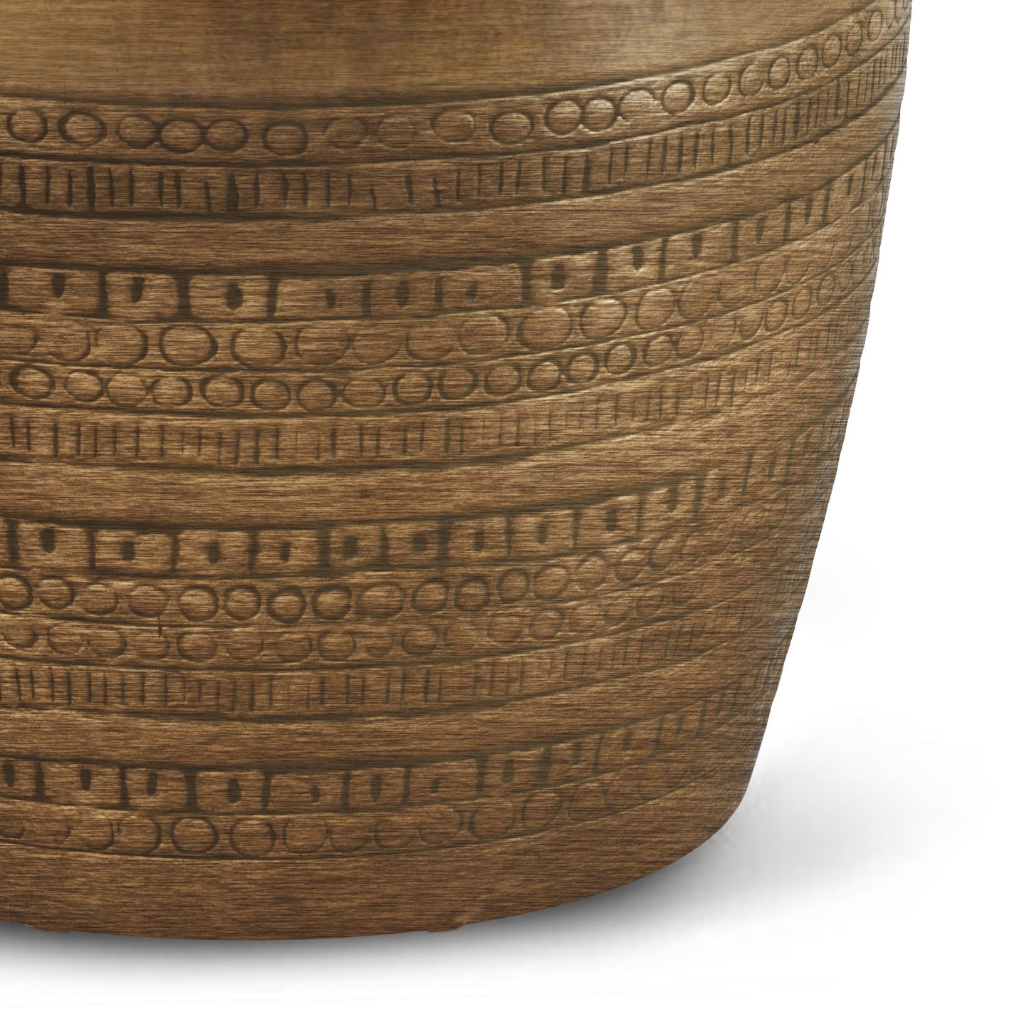 Heights Solid Metal Drum-Shaped Accent Table with Distinctive Texture
