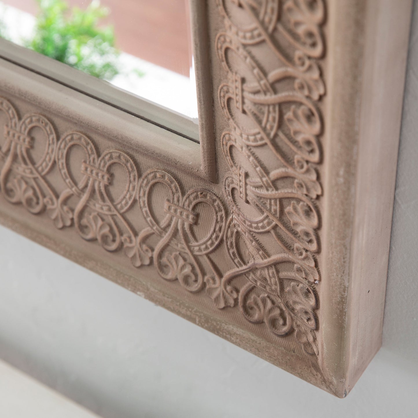 Square Wall Mirror with Intricate Detail