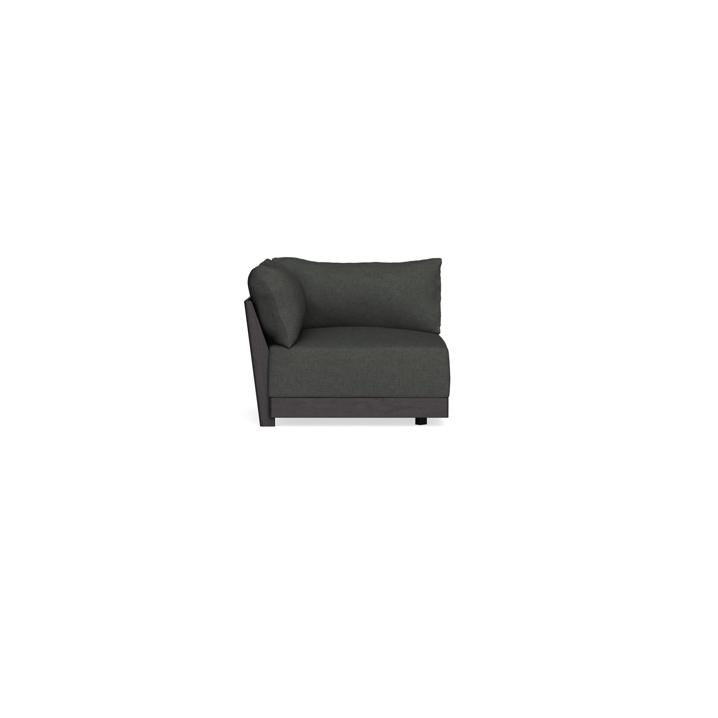 Modular Bondi Black Corner Chair in Raven Gray | Memory Foam Blend