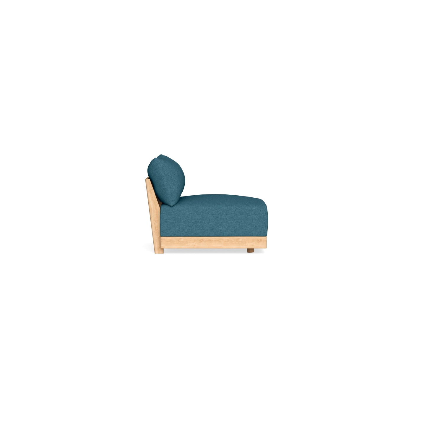 Modular Bondi Latte Armless Chair in Aegean Blue | Memory Foam Blend