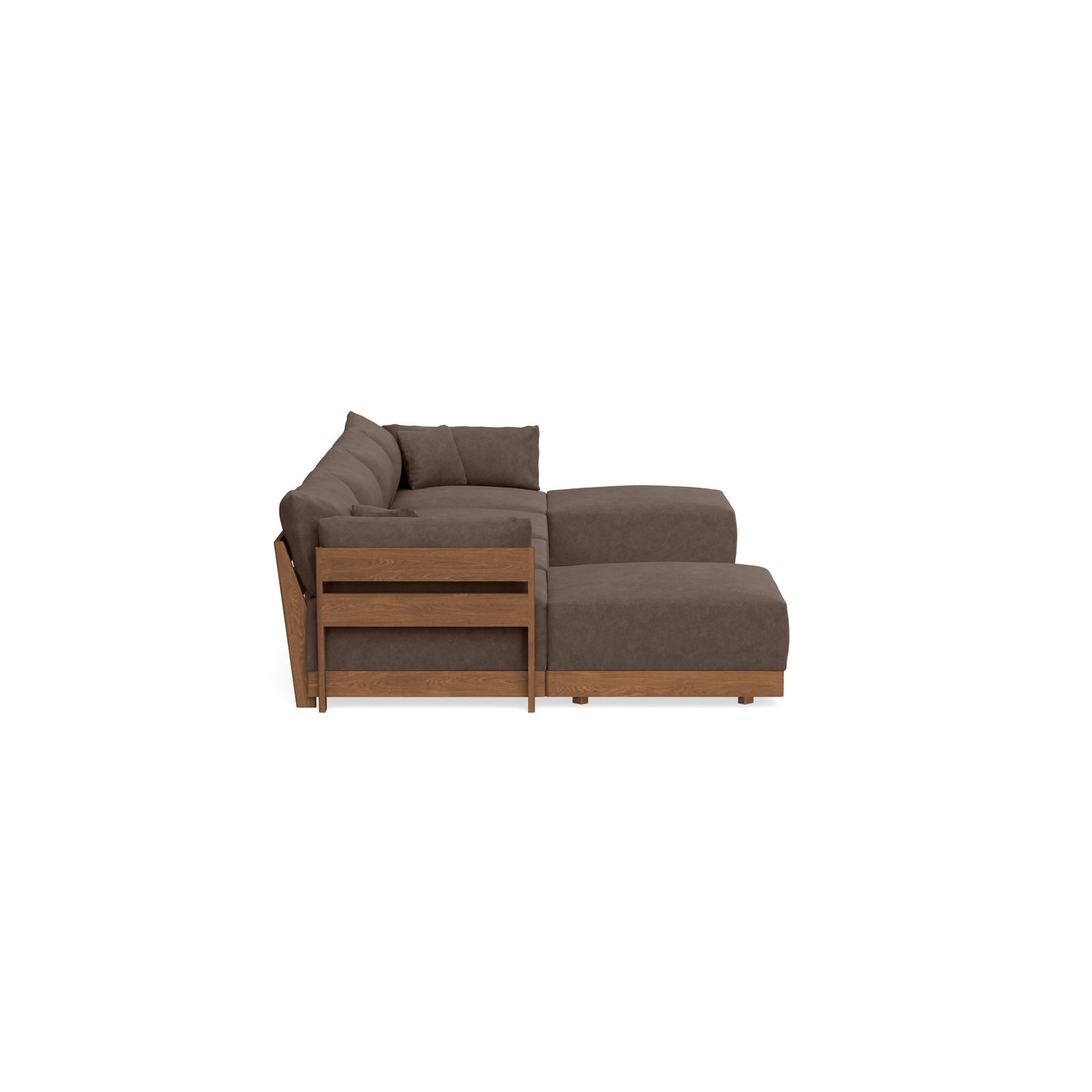 Modular Bondi Espresso 4-Seater U-Sectional in Chocolate | Memory Foam Blend