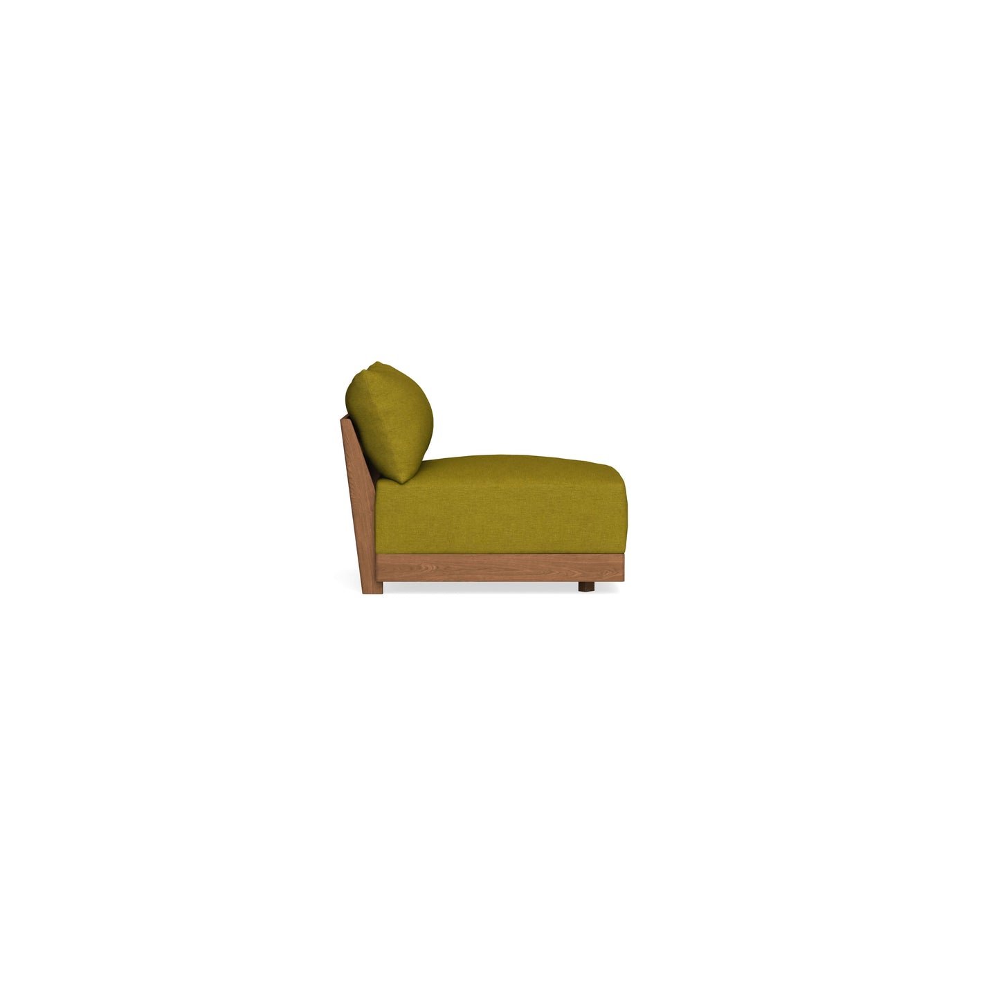 Modular Bondi Espresso Armless Chair in Olive Green | Memory Foam Blend