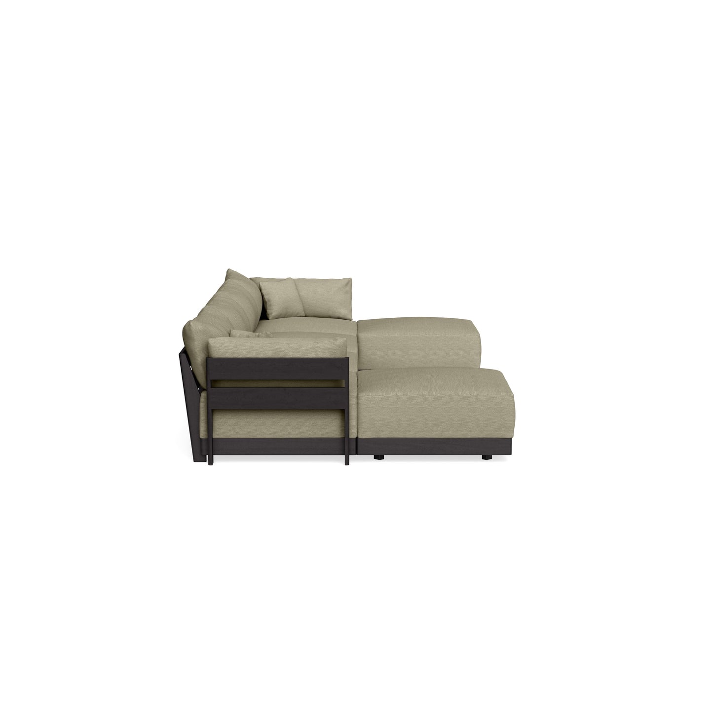 Modular Bondi Black 4-Seater U-Sectional in Cappuccino | Memory Foam Blend