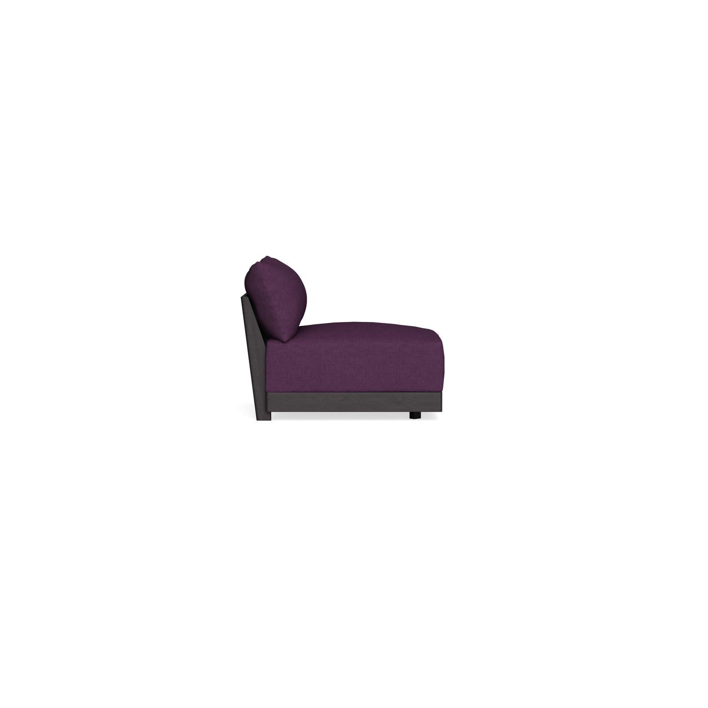 Modular Bondi Black Armless Chair in Aubergine | Memory Foam Blend