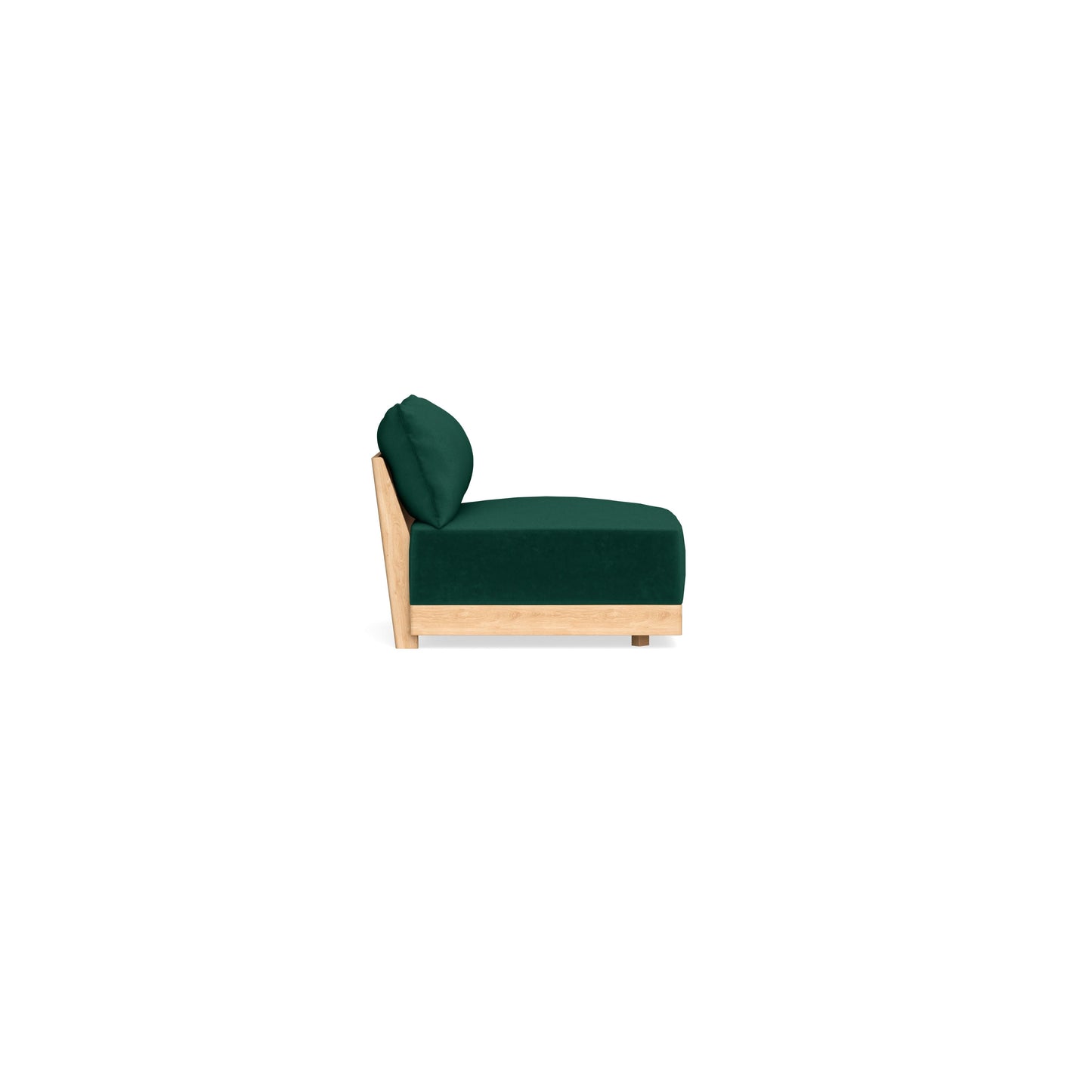 Modular Bondi Latte Armless Chair in Evergreen | Memory Foam Blend
