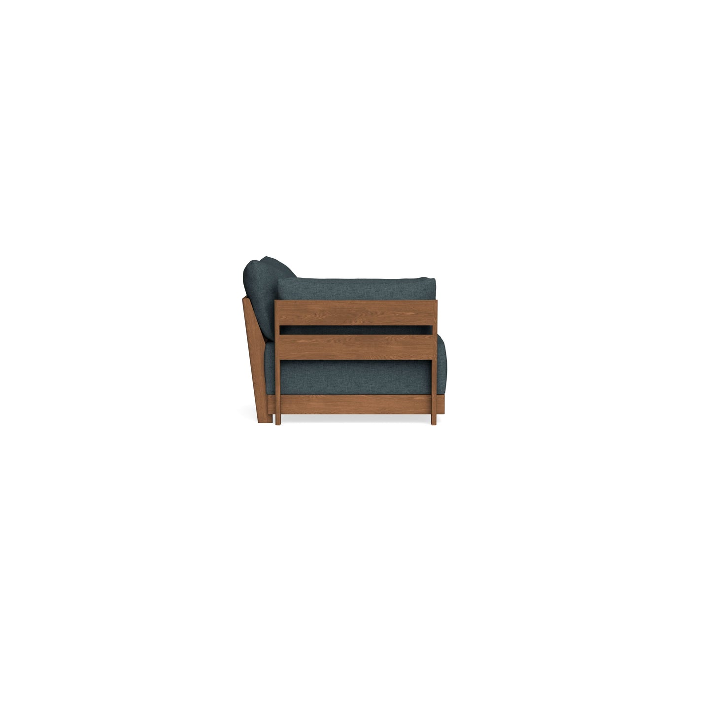 Modular Bondi Espresso End Chair in Ocean Gray | Memory Foam Blend