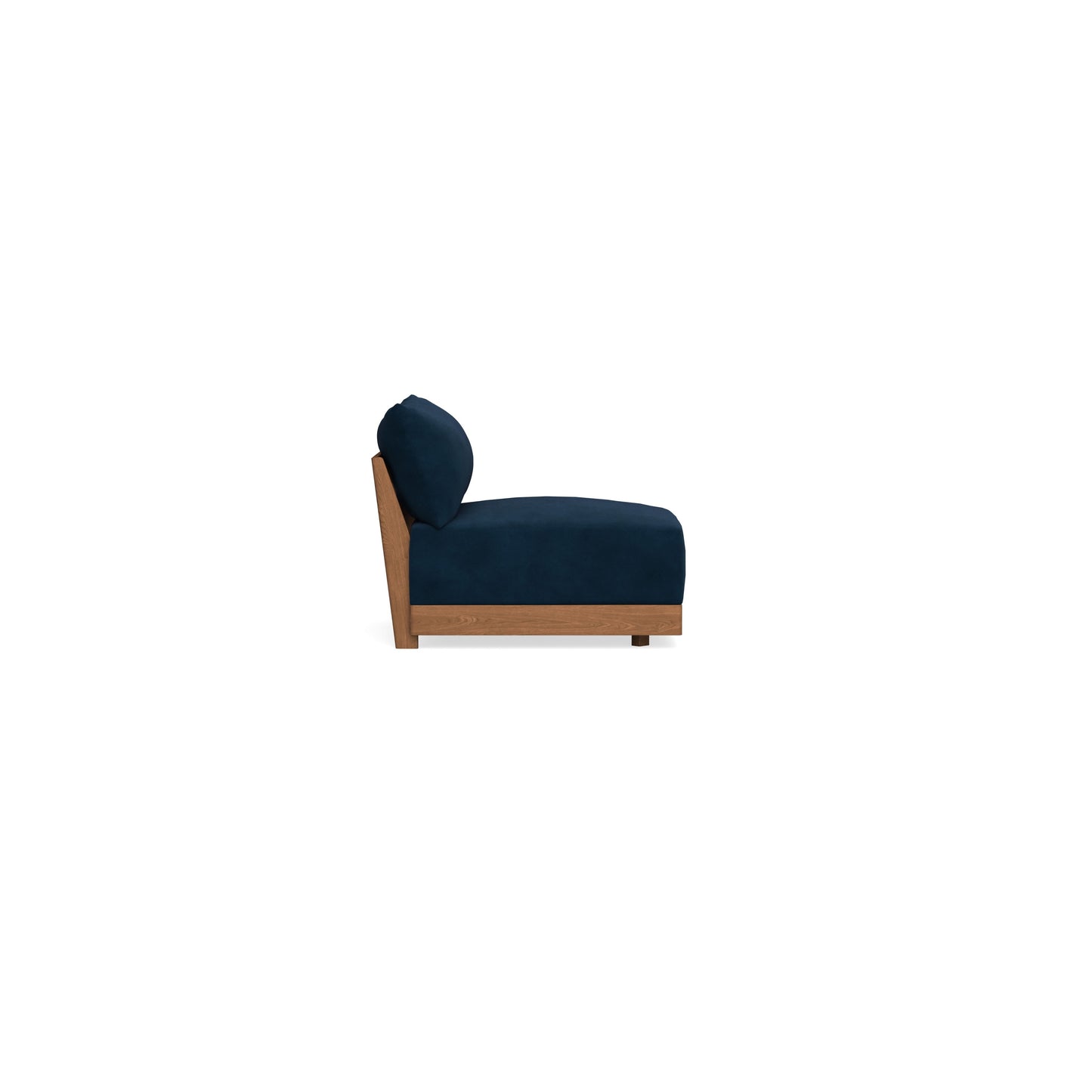 Modular Bondi Espresso Armless Chair in Royal Blue | Memory Foam Blend