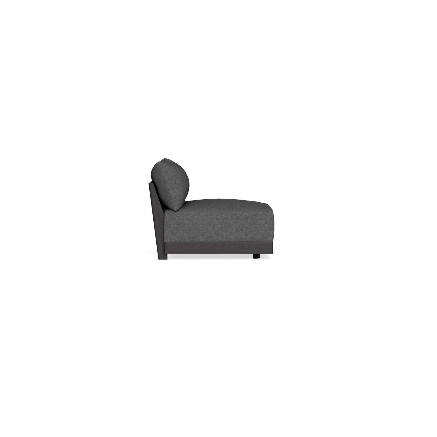 Modular Bondi Black Armless Chair in Pebble | Memory Foam Blend