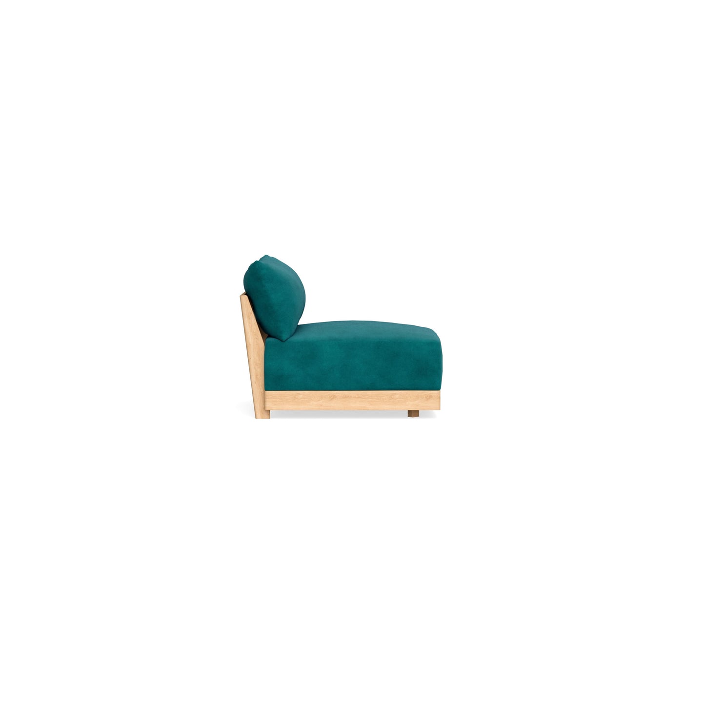 Modular Bondi Latte Armless Chair in Peacock | Memory Foam Blend