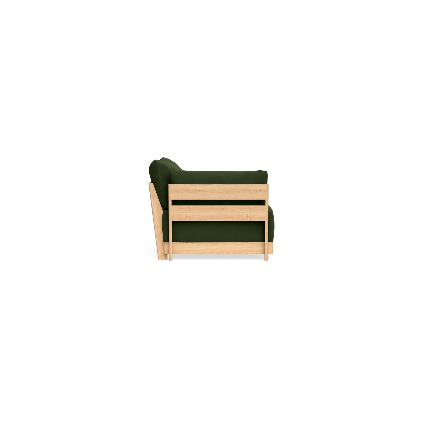 Modular Bondi Latte End Chair in Tuscan Green | Memory Foam Blend