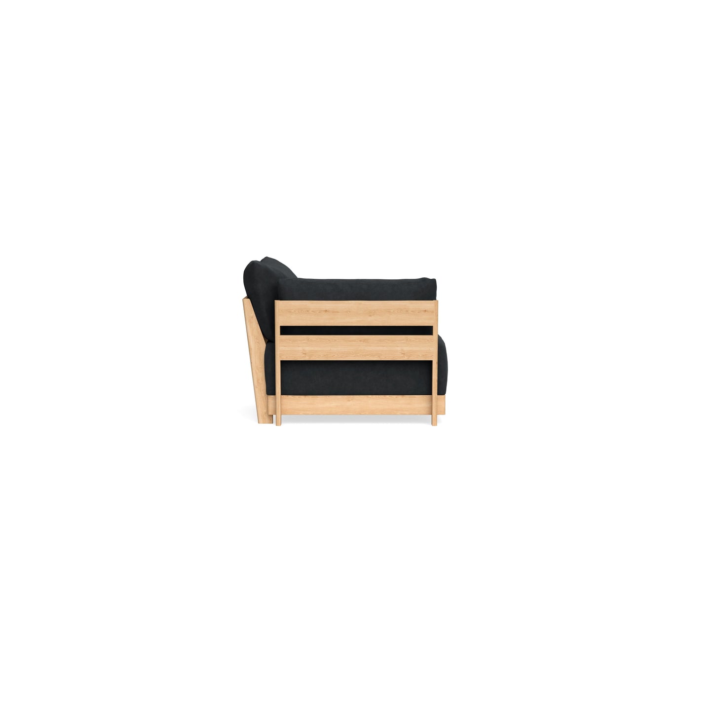 Modular Bondi Latte End Chair in Coal | Memory Foam Blend