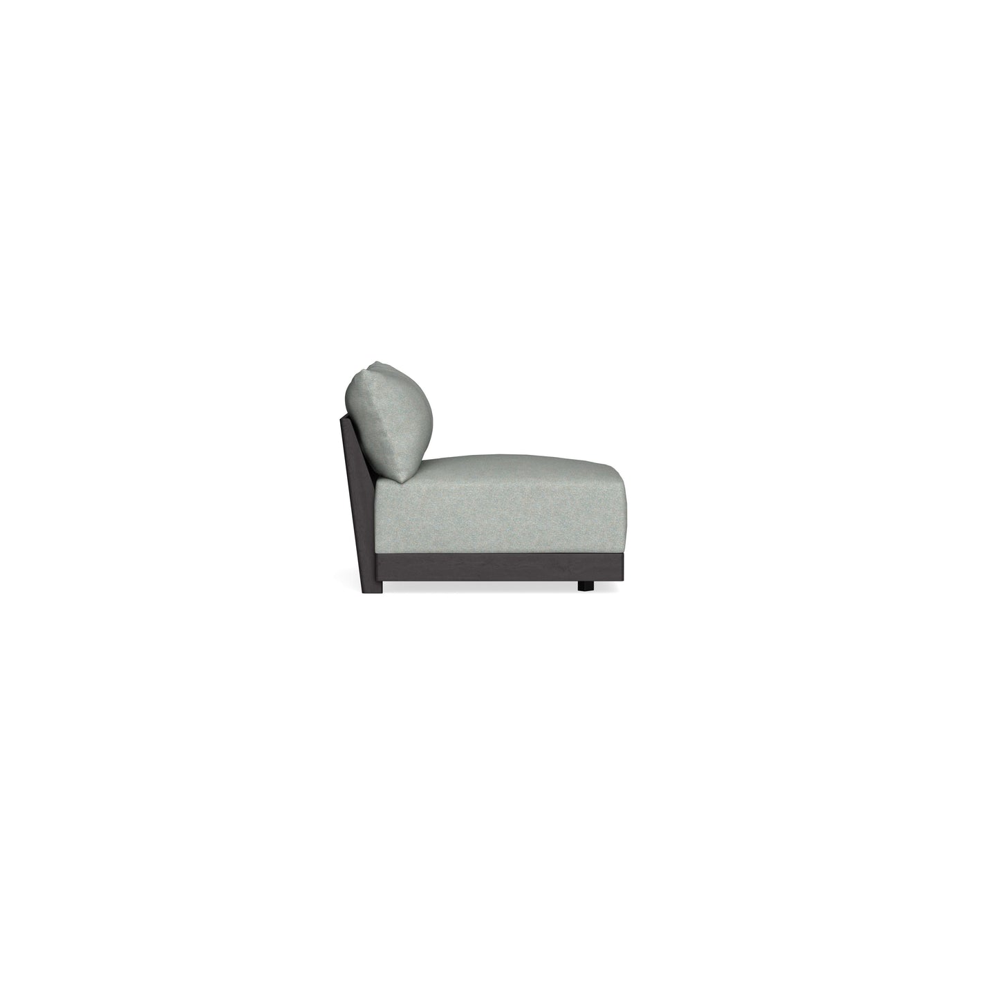 Modular Bondi Black Armless Chair in Spa | Memory Foam Blend