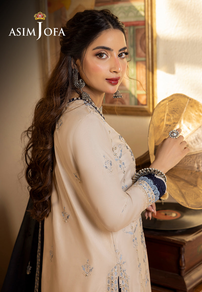 AJSWP-17 EMBROIDERED LAWN SILK 3 PCS STITCHED