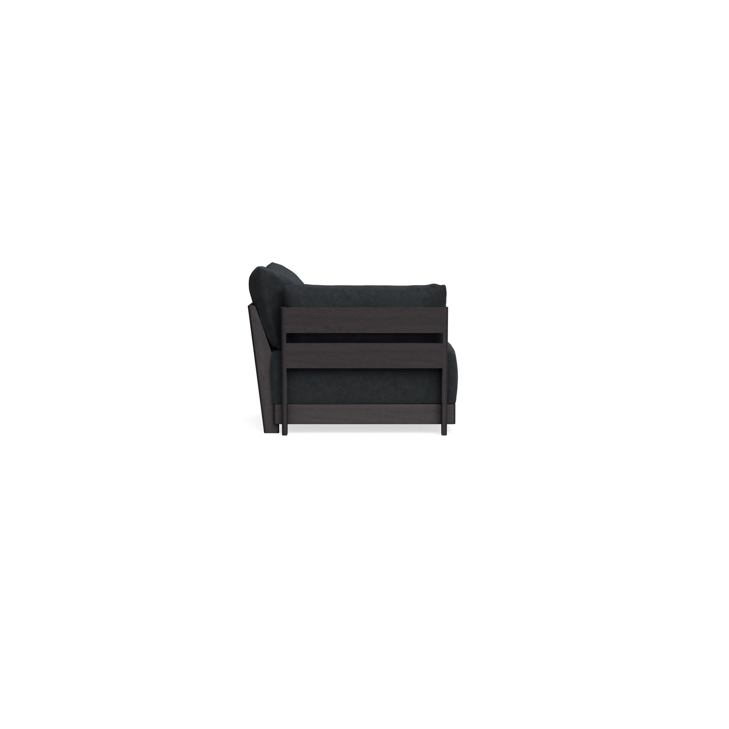 Modular Bondi Black End Chair in Coal | Memory Foam Blend