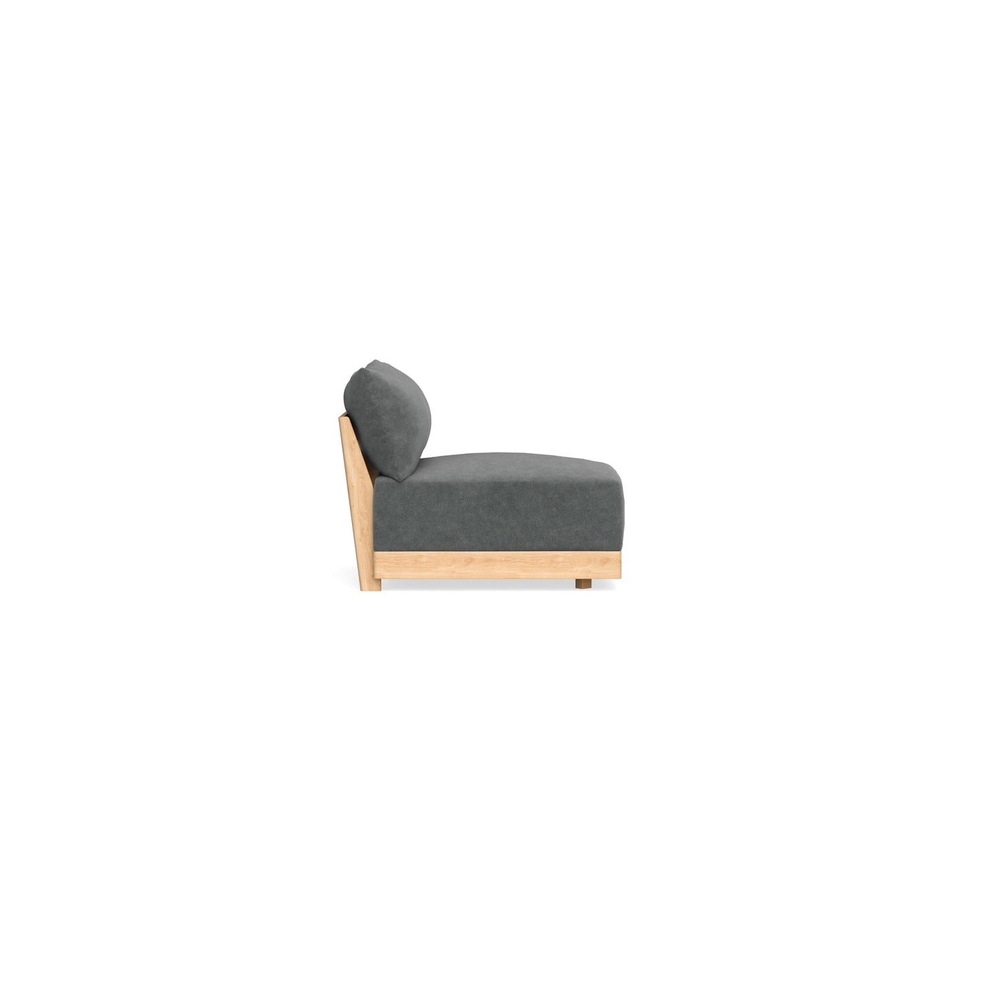 Modular Bondi Latte Armless Chair in Chimney Gray | Memory Foam Blend