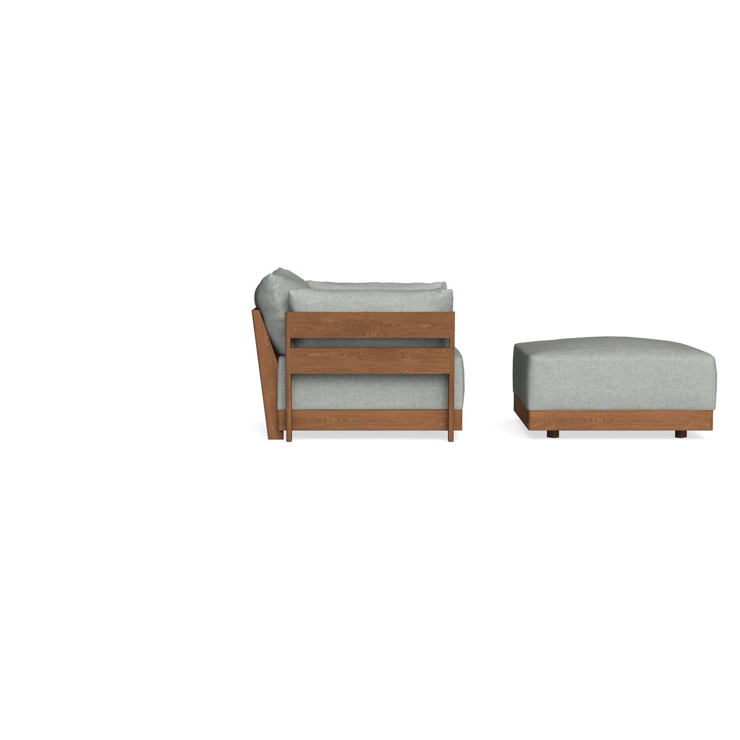 Modular Bondi Espresso Armchair + Ottoman in Spa | Classic Blend
