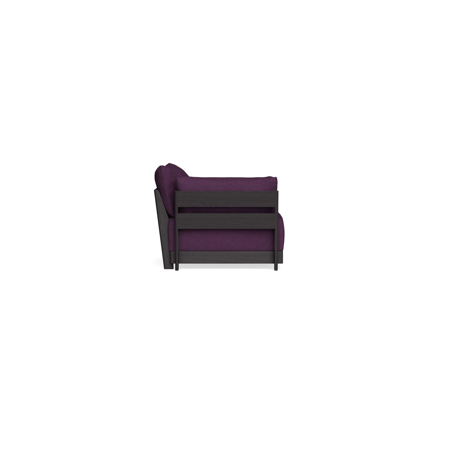 Modular Bondi Black End Chair in Aubergine | Memory Foam Blend