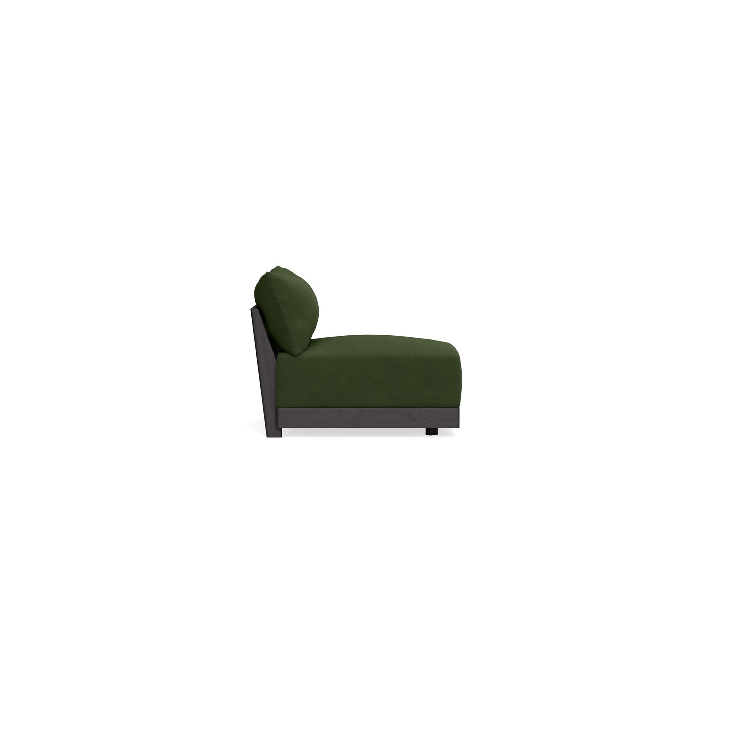 Modular Bondi Black Armless Chair in Tuscan Green | Memory Foam Blend