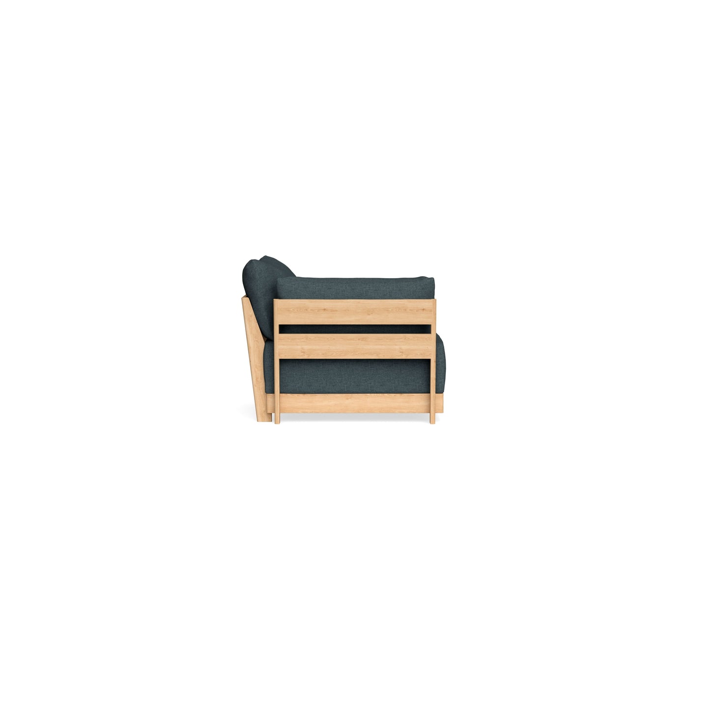 Modular Bondi Latte End Chair in Ocean Gray | Memory Foam Blend